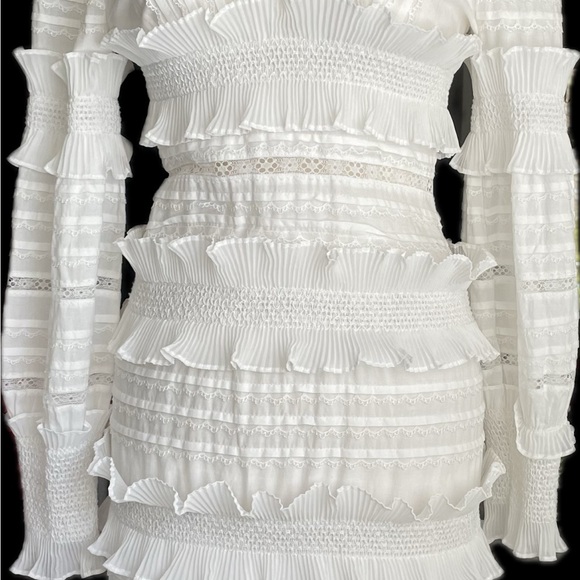 OPT WHITE RUFFLE MINIDRESS. NO LABEL - Picture 2 of 7
